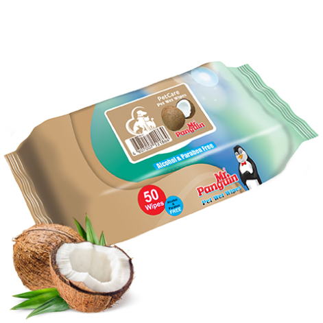 دستمال مرطوب مخصوص حیوانات خانگی پاکتی مستر پنگوئن